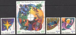 New Zealand Sc# 1061a-1064 SG# 1631/4 Used (a) 1991 Christmas