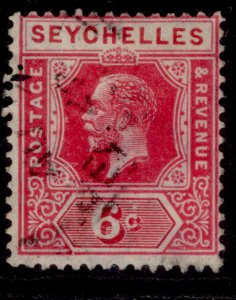 SEYCHELLES GV SG104, 6c carmine, USED.