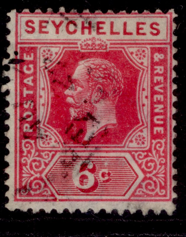 SEYCHELLES GV SG104, 6c carmine, USED.