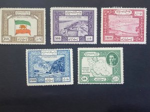 Iran 1949 complete set Mint MLH Scott 910-914