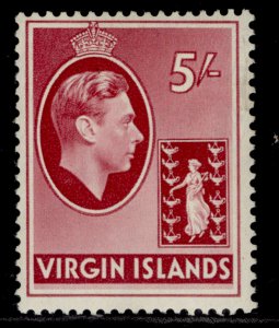 BRITISH VIRGIN ISLANDS GVI SG119, 5s carmine, LH MINT. Cat £70. CHALKY