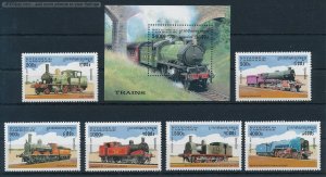 [123318] Cambodia 1997 Railway train eisenbahn locomotive with Sheet MNH