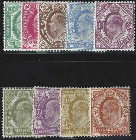 Cape of Good Hope 1902-1904 SC 63-71 MLH SCV $286.00 Set