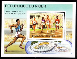 NIger 1976 Sc#C279 MONTREAL OLYMPICS SPRINT Souvenir Sheet Perforated MNH