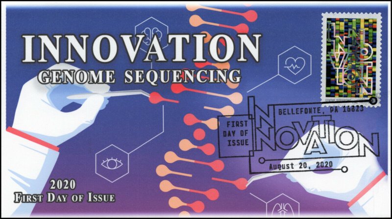 20-187, 2020, SC 5516, Innovation, First Day Cover, Pictorial Postmark, Genome