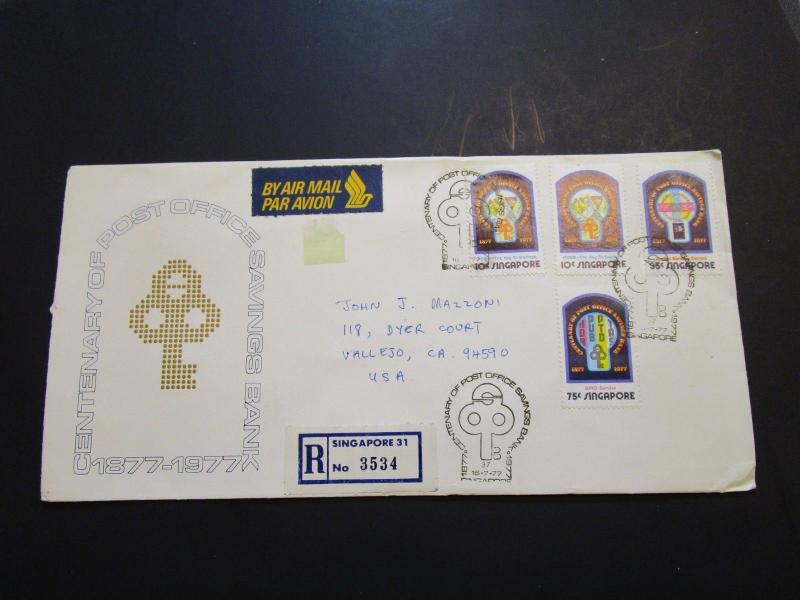 Singapore 1977 Bank Series FDC / Hinge on Front / Light Creasing - Z3634