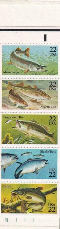 22c Fish Booklet, MNH, Sc #2209/BK 154 (8195)