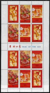 Abkhazia 1996 Chinese New Year - Year of the Rat, perf sh...