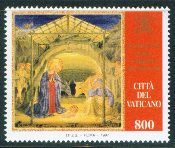 Vatican Scott 1062 MNH** 1997 Christmas Nativity stamp