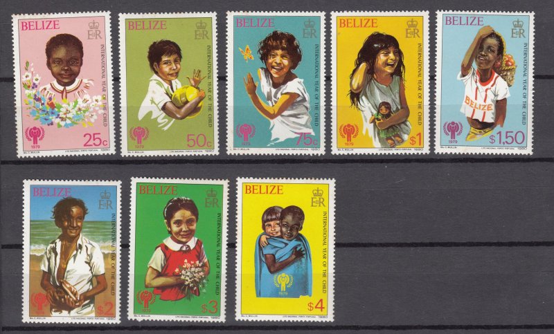 J27267 1980 belize set mnh #490-7 children, see details