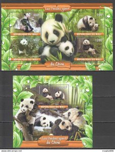 2020 Fauna Animals Bears Giant Pandas Of China 1+1 ** Ja516