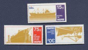 SINGAPORE - Scott 126-128   - unused hinged - ships - 1970