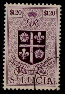 ST. LUCIA GVI SG157, $1.20 purple, VFU. Cat £15.