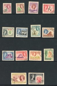 Southern Rhodesia SG78/90 Set of 14 Fine used on small pieces Cat 130 Pounds