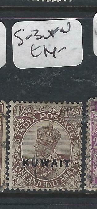 KUWAIT   (PP2704B) ON  INDIA KGV 1 1/2A  SG 3     VFU