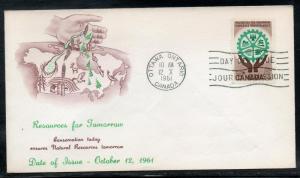 Canada #395 Resources FDC Cacheted addr C442