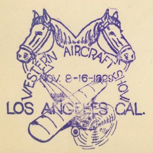 Los Angeles Western Aircraft Show 1929 Airmail Cover 5c Postage #C11 USA