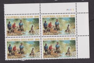 3316 California Gold Rush MNH Plate Block UR