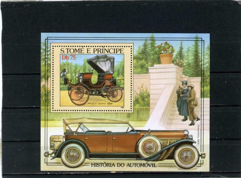 ST.THOMAS & PRINCE ISLANDS 1983 Sc#713 OLD CARS S/S MNH 