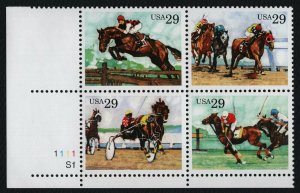 #2759a 29c Sporting Horses, Plate Blk [1111-S1 LL] Mint **ANY 5=FREE SHIPPING**