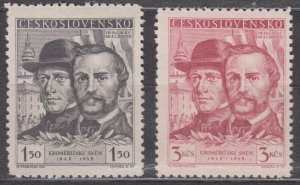 Czechoslovakia Scott #355-356 1948 MH