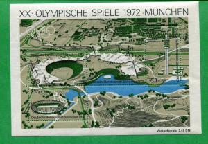 1972 Germany Semi-Postal Stamp Souvenir Sheet #B489 Munich Olympic Games