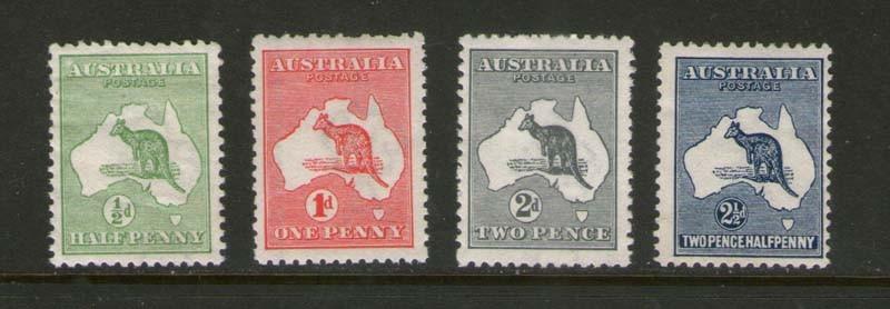 Australia 1913 kangaroos Sc 1-4 MH