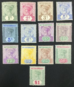 MOMEN: HONDURAS SG #51-63 1891-1901 MINT OG H LOT #61185