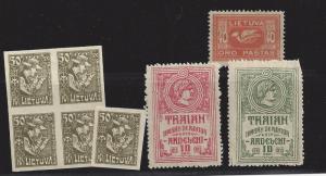 Lithuania. Misc. lot including mint Scott 102a block. CV $60++