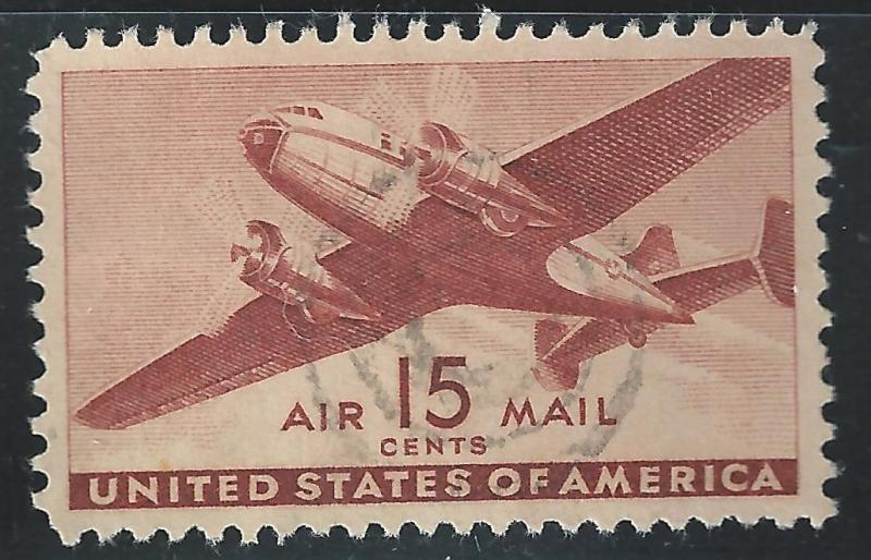 US #C28 15¢ Twin Powered Transport Plane