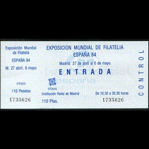 SPAIN 1984 - Phil.Exhib.Ticket