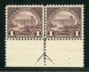 UNITED STATES  SCOTT #571  F/VF MARGIN PAIR  MINT NEVER HINGED--SCOTT VALUE $150 