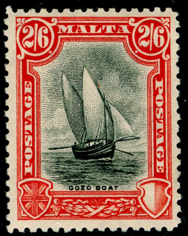 MALTA SG169, 2s 6d black & vermilion, VLH MINT. Cat £21.