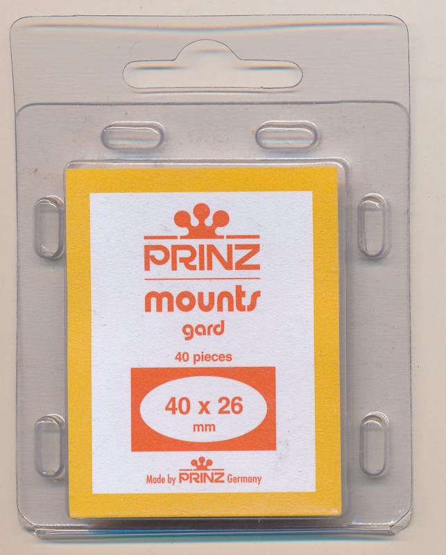 Prinz Stamp Mounts Size 40/26 CLEAR Pack of 40