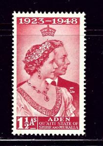 Aden 30 MNH 1948 KGVI Silver Wedding low value