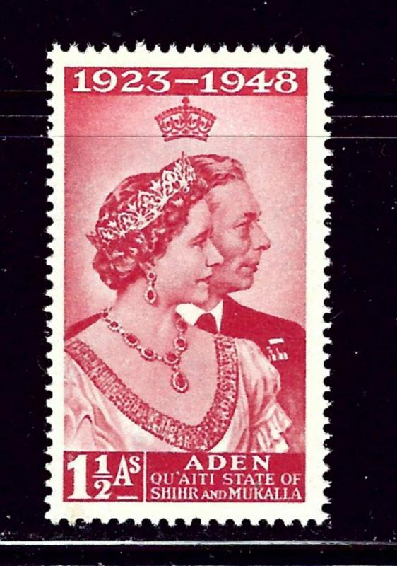 Aden 30 MNH 1948 KGVI Silver Wedding low value