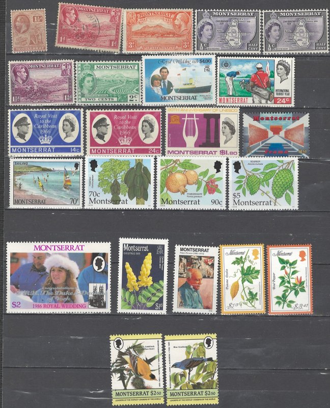 COLLECTION LOT # 2573 MONTSERRAT 24 STAMPS 1929+ CV+$30