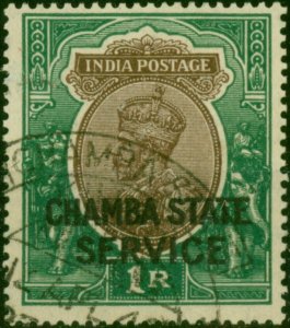 Chamba 1930 1R Chocolate & Green SG057 V.F.U