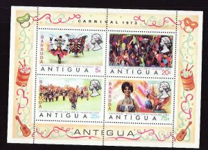 Barbuda-Sc #108-sheet-Carnival 1973-unused-hinged in the selvedge--