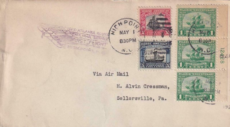 1928, High Point, NC to Sellersville, PA, 1st Flt., See Remark (45403)