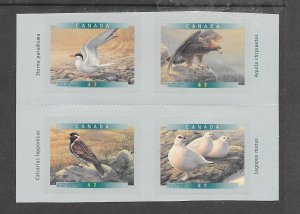 BIRDS-CANADA #1890-3 SELF-ADHESIVE (BLOCK 2) MNH-SEE NOTE