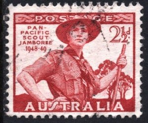 Australia SC#216 2½d Boy Scout (1948) Used