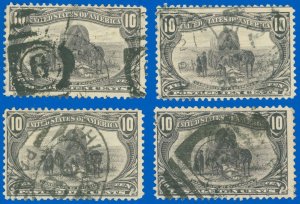 US SCOTT #290 (x4) Trans-Mississippi, Used-F/VF, Sound Stamps! SCV $140.00 (SK)