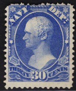 US #O44 30c Ultramarine Navy Dept. MINT NO GUM SCV $160.00