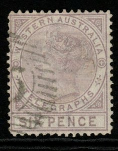 WESTERN AUSTRALIA SGT2 1879 6d LILAC USED