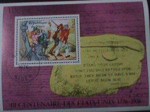 ​NIGER-1976- BICENTENARY OF AMERICAN REVOLUTION -CTO S/S VF-FANCY CANCEL