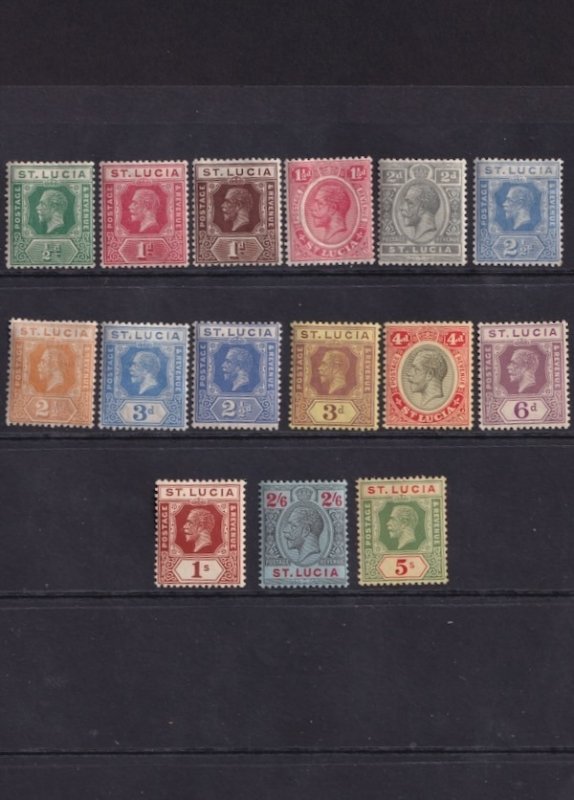 St.Lucia, Scott 76 - 89, + 83a, Mint NH (except 82-LH), Die II, Wmk 4, VF Set
