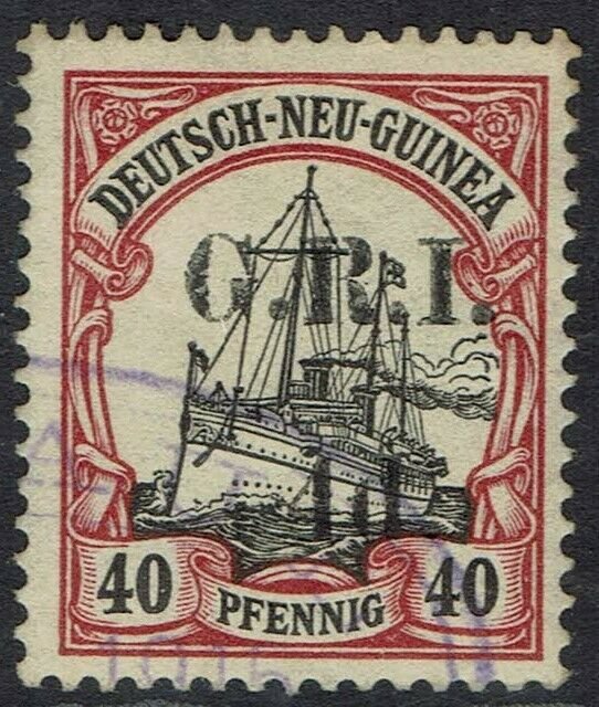 GRI - NEW GUINEA 1914 YACHT 4D ON 40PF 5MM SPACING USED 