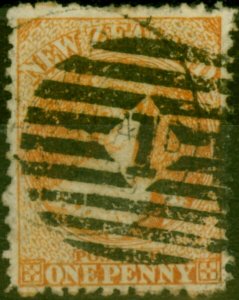 New Zealand 1866 1d Pale Orange-Vermilion SG111 Good Used 