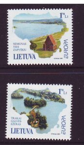 Lithuania Sc691-2 2001 Europa River Lake stamp set mint NH